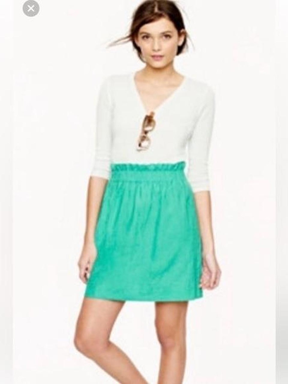 J.Crew Factory Kelly Green Linen Blend City Skirt (EUC)